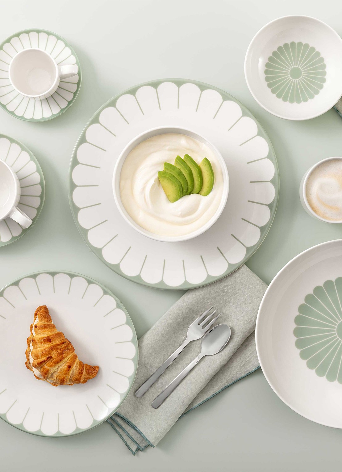 Villeroy & Boch Fleur koffiekopje 16 cl - voorkant 2 lindegroen