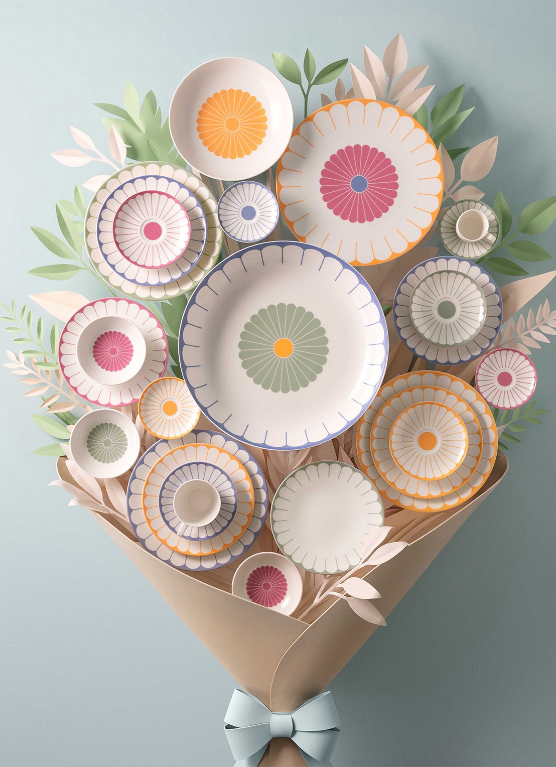 Villeroy & Boch Fleur koffiekopje 16 cl - detail lichtblauw