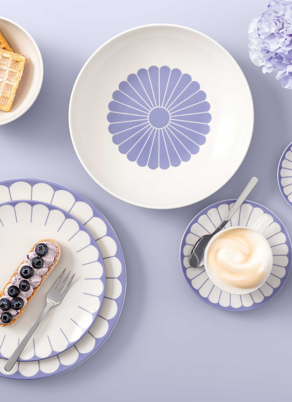 Villeroy & Boch Fleur koffiekopje 16 cl - voorkant 3 lichtblauw