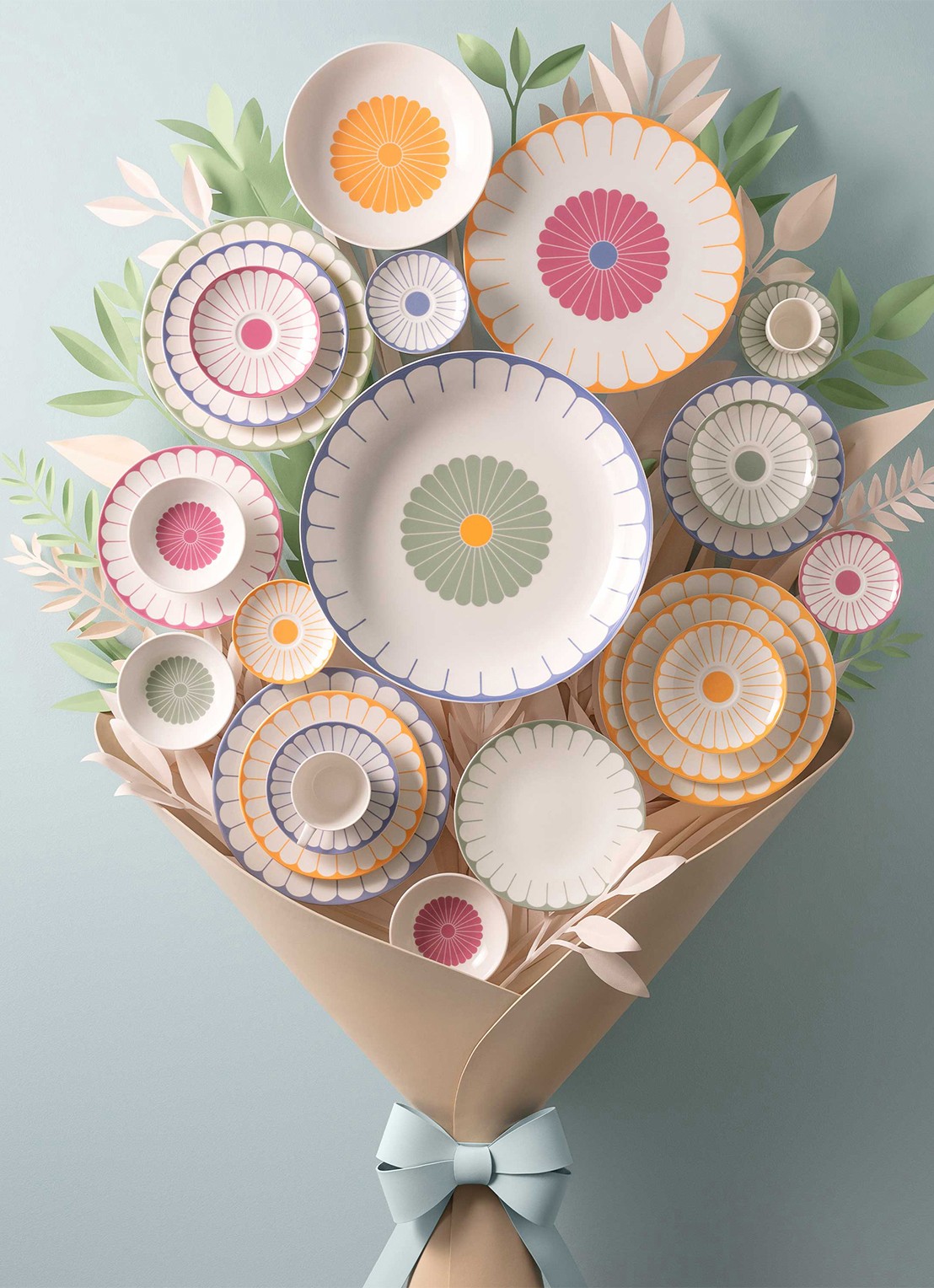 Villeroy & Boch Fleur koffieschotel 15 cm - detail lichtblauw
