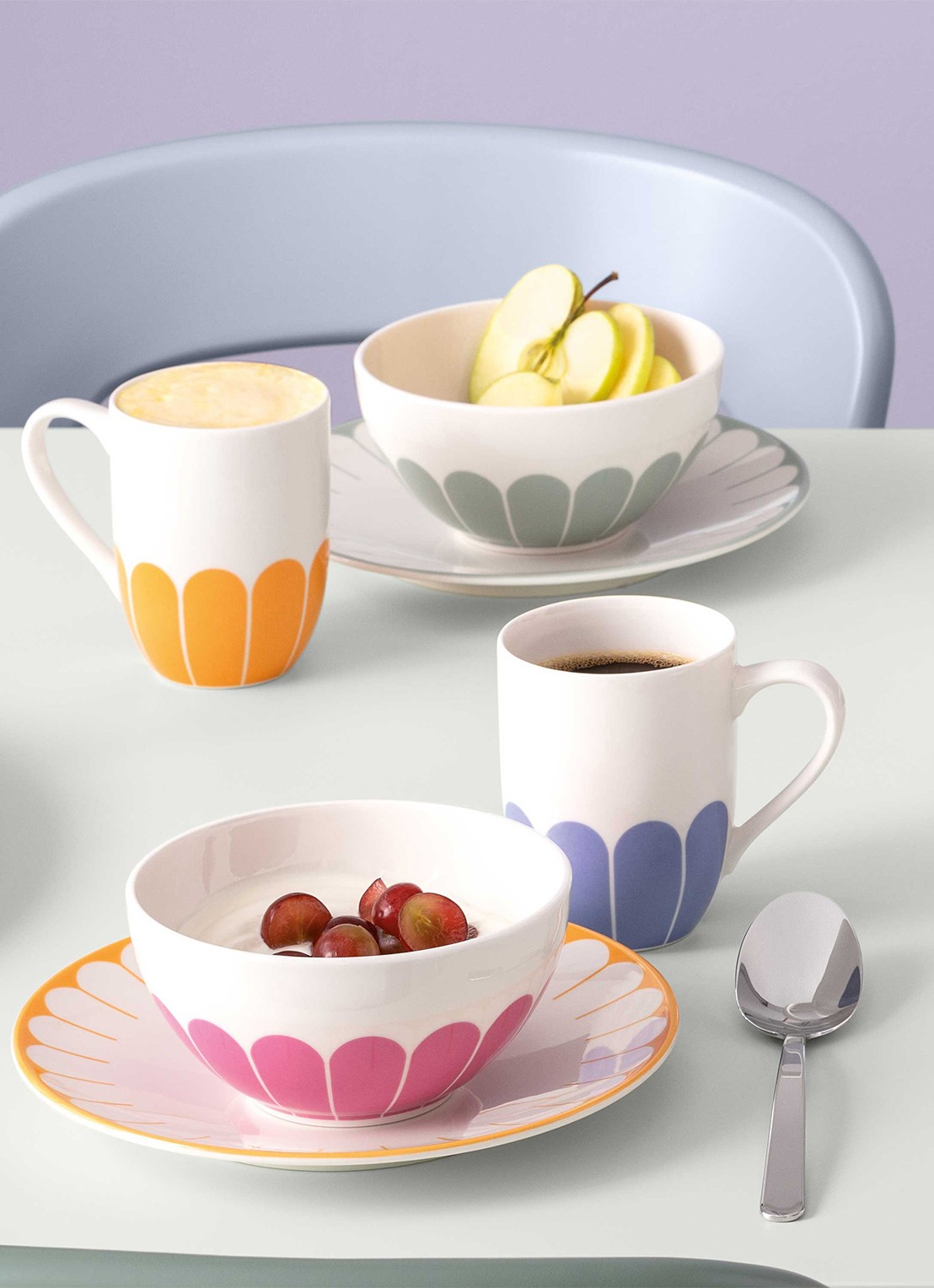 Villeroy & Boch Fleur kom 14 cm - detail lindegroen