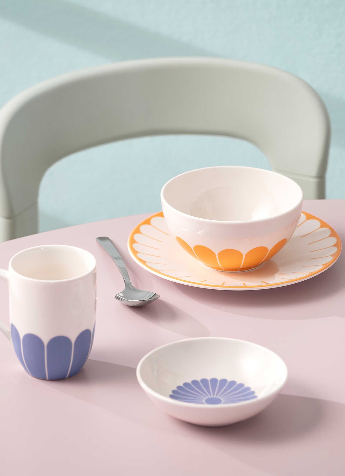 Villeroy & Boch Fleur kom 14 cm - voorkant 2 oranje
