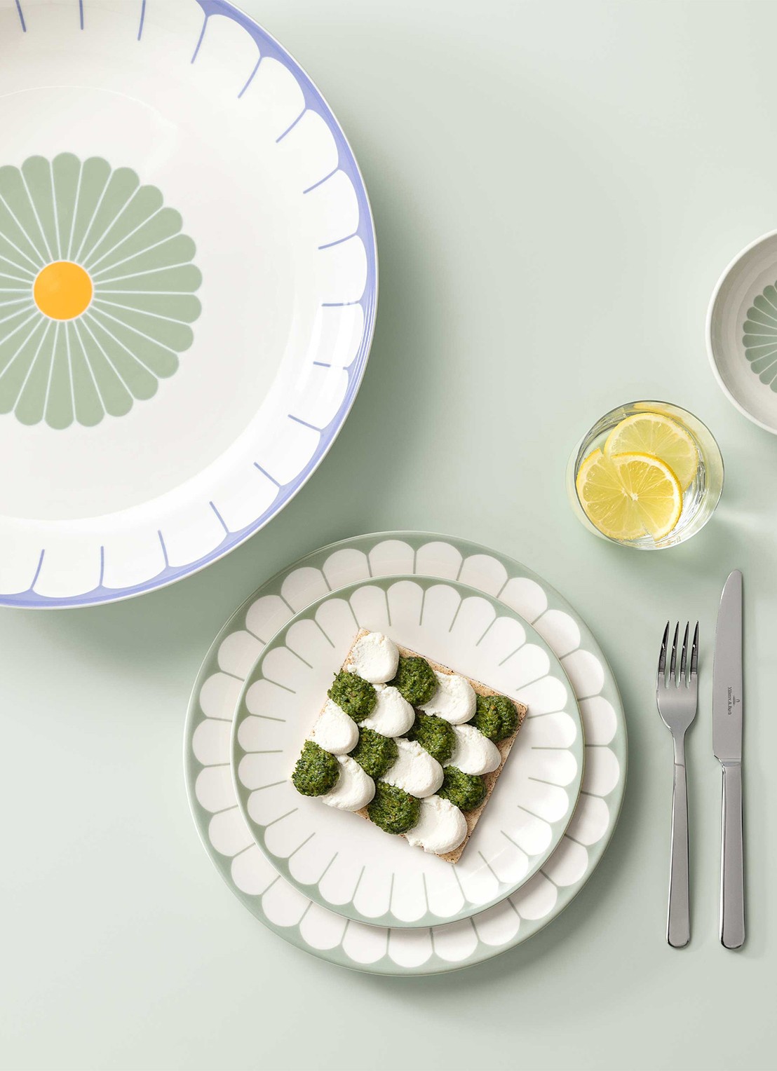 Villeroy & Boch Fleur ontbijtbord 21 cm - voorkant 3 lindegroen