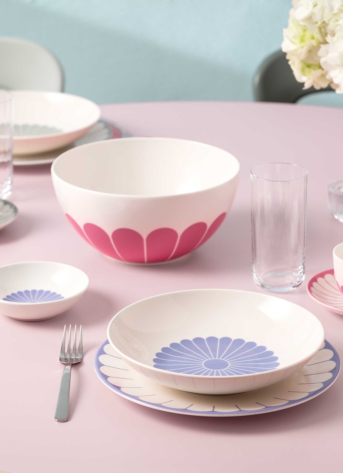 Villeroy & Boch Fleur serveerschaal 24 cm - detail 3 roze