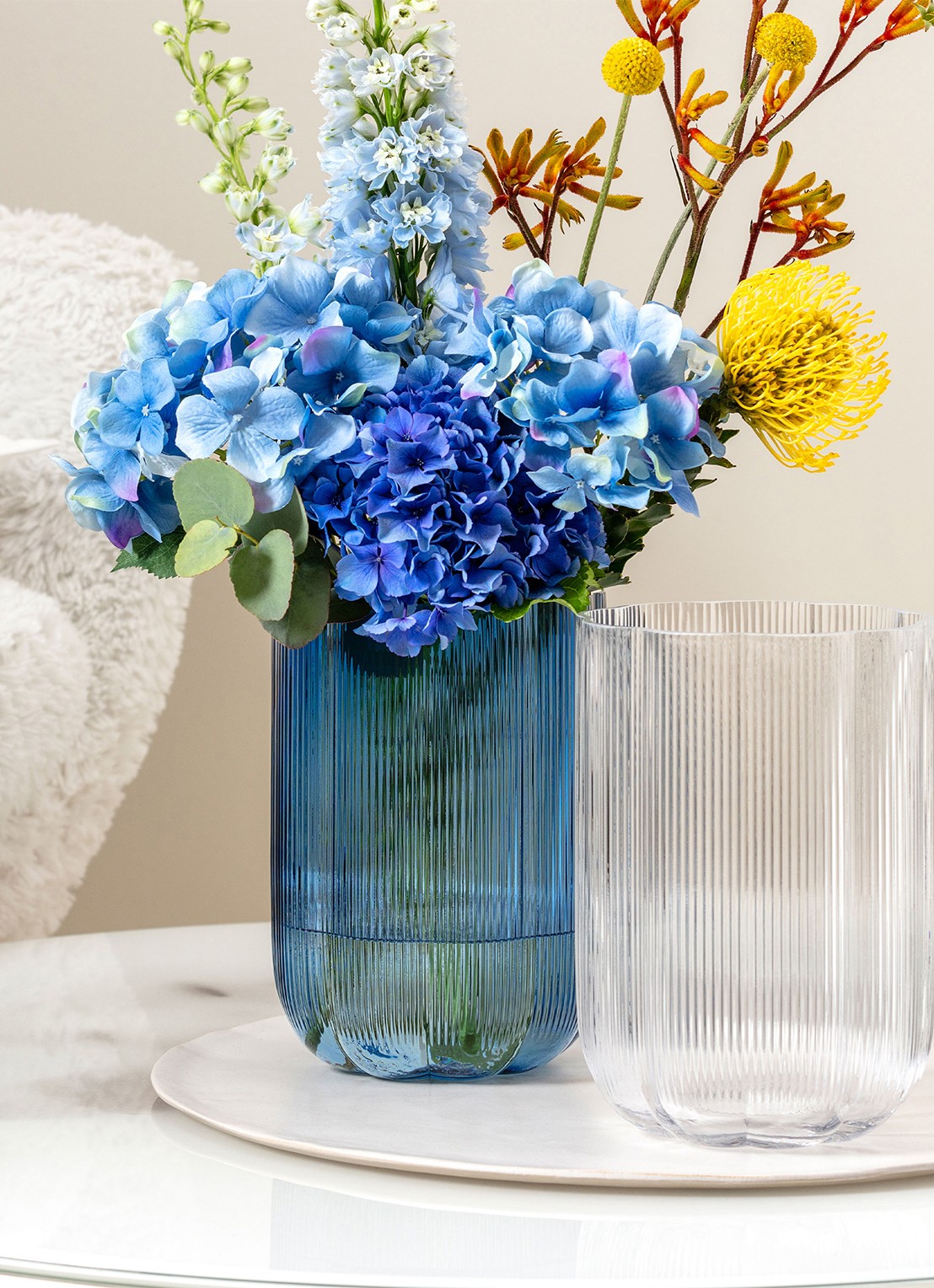 Villeroy & Boch Fleur Wazon vaas 22,5 cm - voorkant 2 lichtgrijs