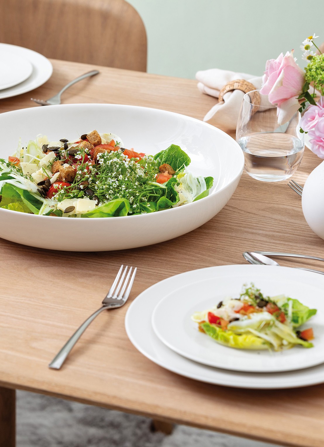 Villeroy & Boch For Me ontbijtbord 21,5 cm - voorkant 5 gebroken wit