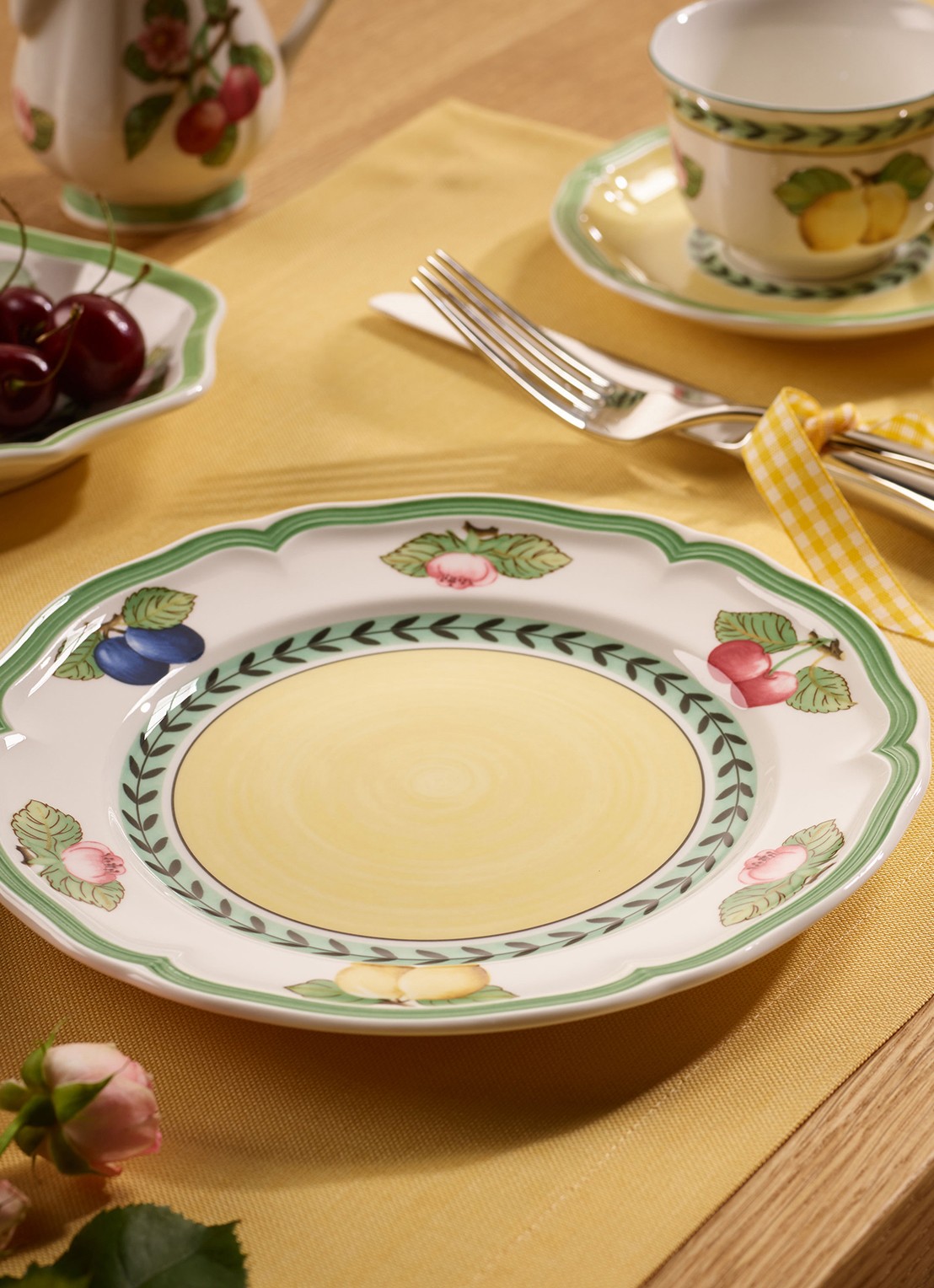 Villeroy & Boch French Garden Fleurence  ontbijtbord 21 cm - voorkant 5 groen