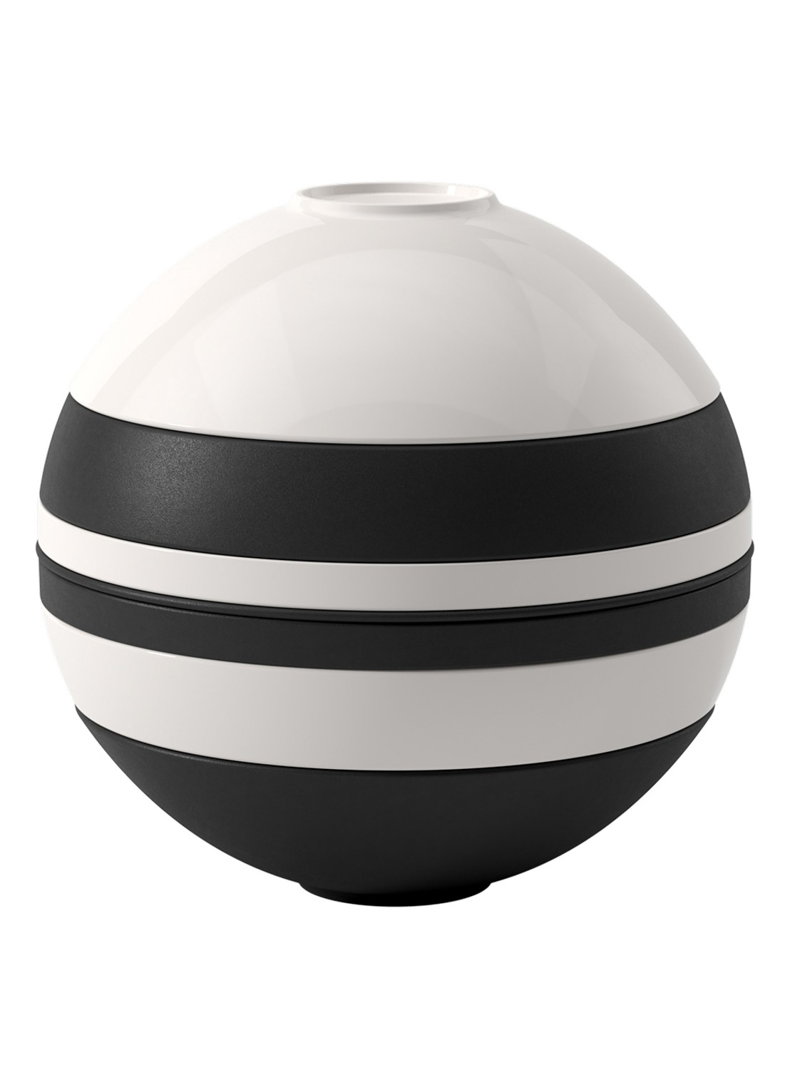 Villeroy & Boch Iconic La Boule Black & White serviesset 7-delig - voorkant 4 zwart