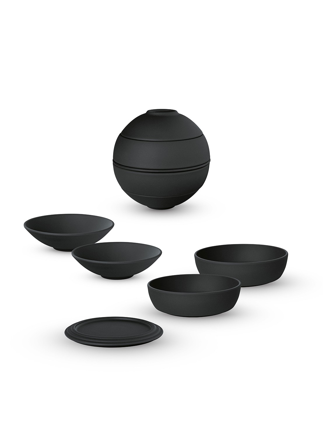 Villeroy & Boch Iconic La petite Boule serviesset 5-delig - detail zwart