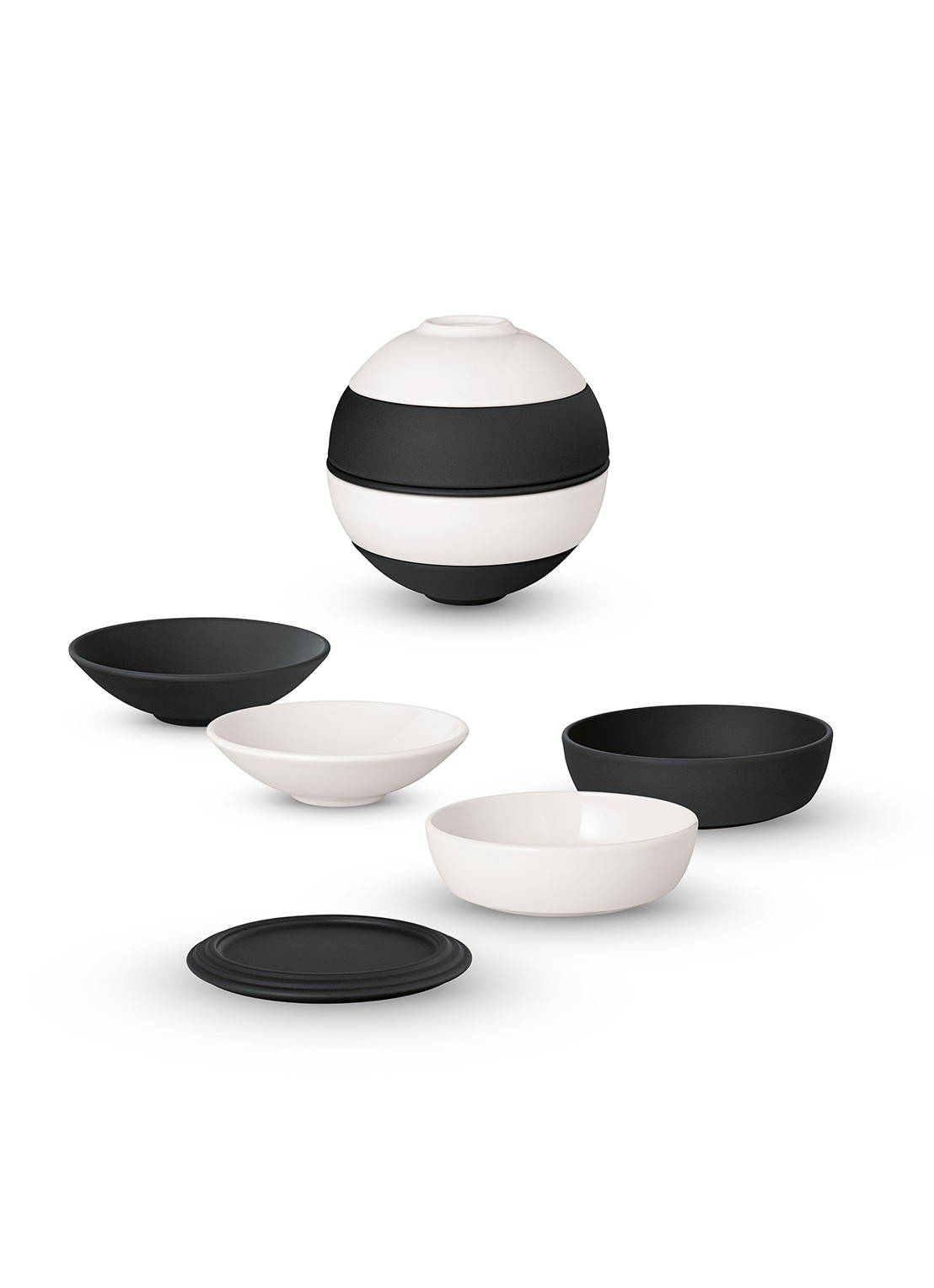 Villeroy & Boch Iconic La petite Boule serviesset 5-delig - detail zwart