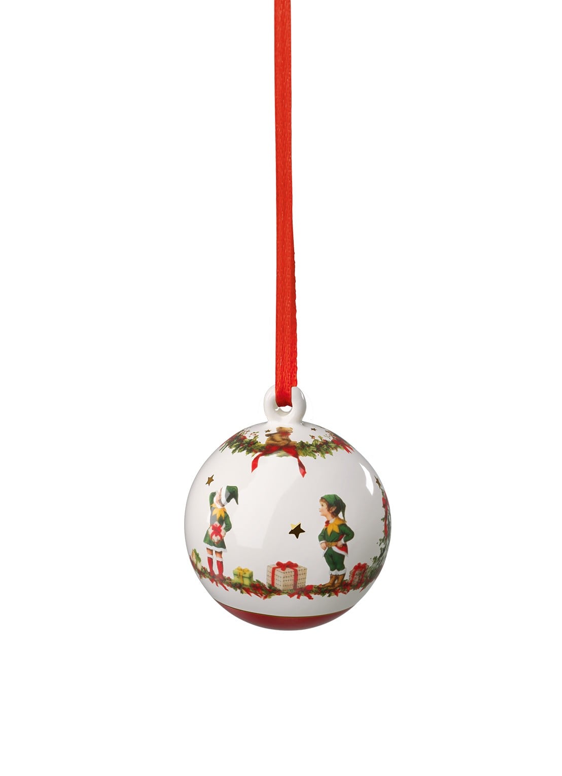 Villeroy & Boch Jaar-bal 2026 kerstbal 7,8 cm - voorkant rood