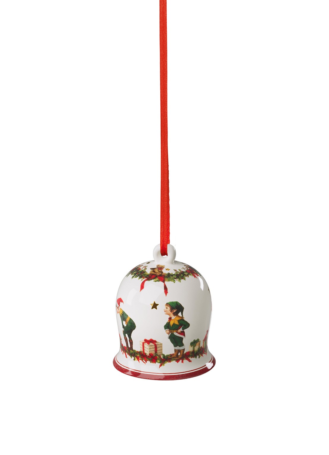 Villeroy & Boch Jaar-klokje 2026 kersthanger 6,9 cm - voorkant 2 rood