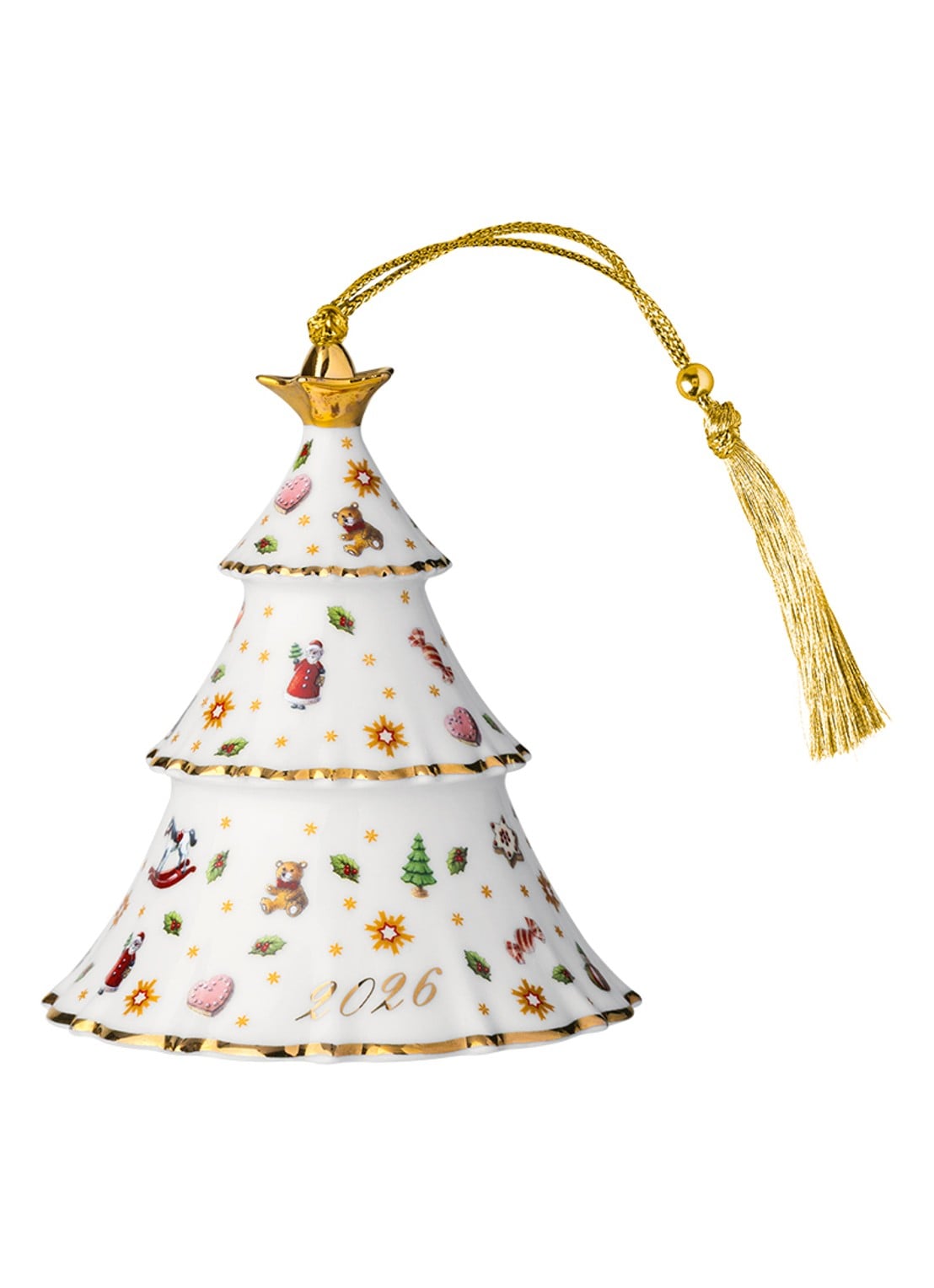 Villeroy & Boch Kerstboom 2026 kersthanger 8,4 cm - voorkant 2 wit