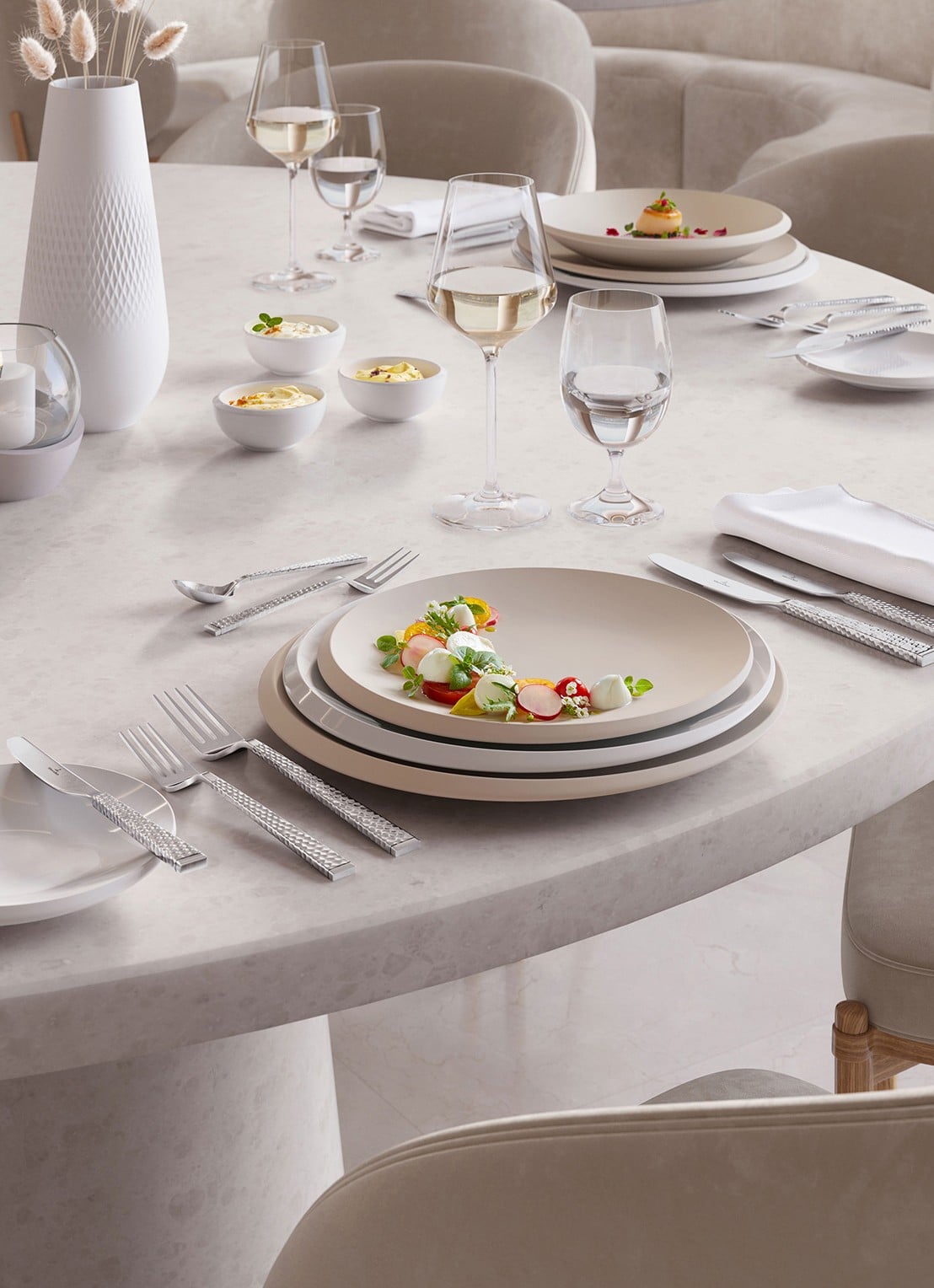 Villeroy & Boch La Divina witte wijnglas 38 cl set van 4  - voorkant 3 transparant