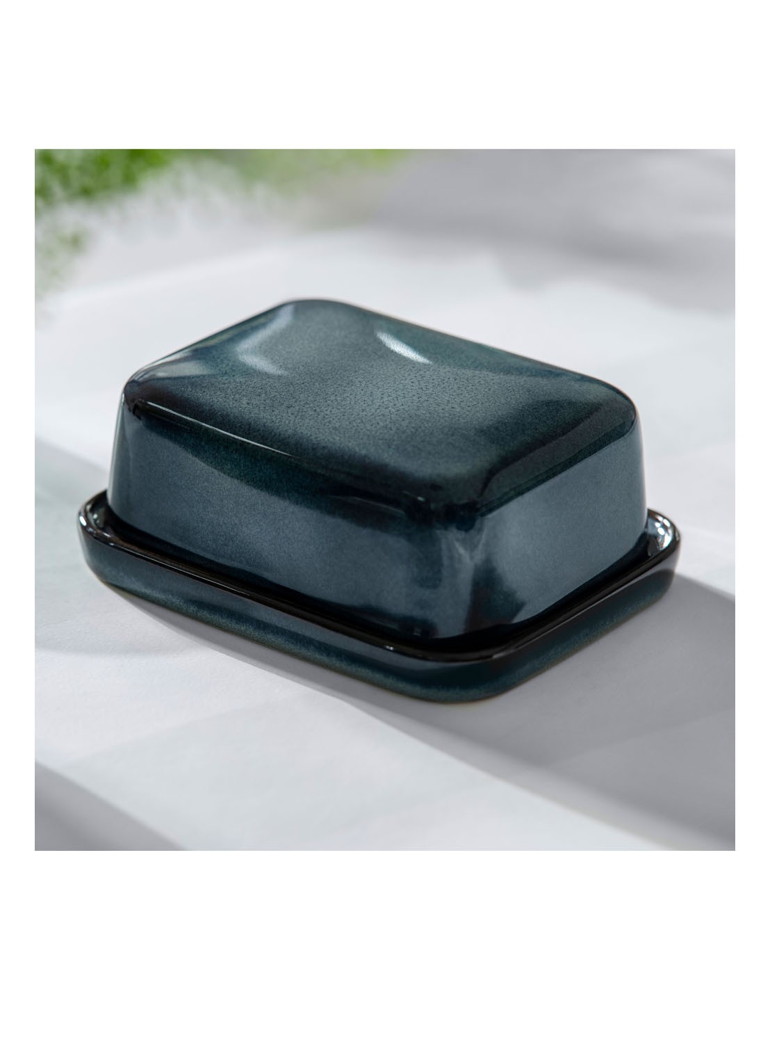 Villeroy & Boch Lave botervloot 15 x 12 cm - voorkant 2 staalblauw