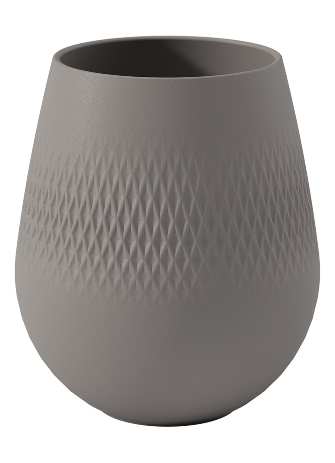Villeroy & Boch Lave Carre vaas 14 cm - voorkant lichtgrijs
