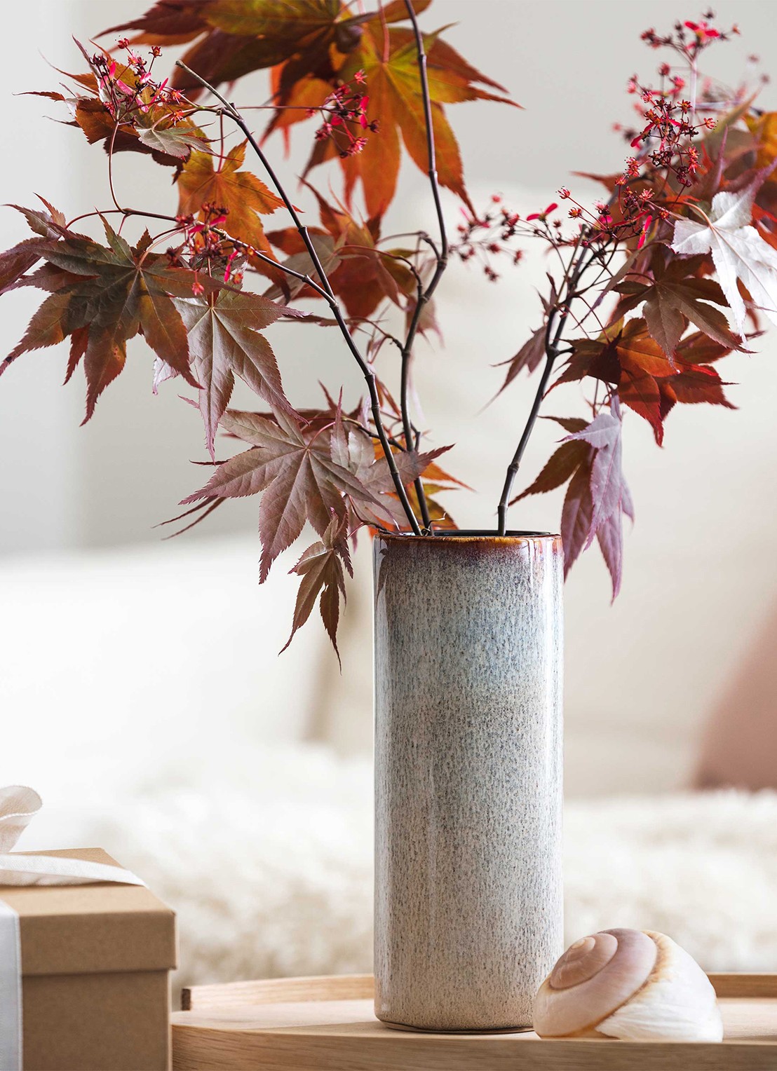 Villeroy & Boch Lave Cylinder vaas 20 cm - achterkant beige