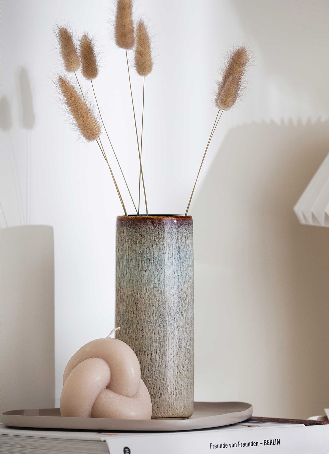 Villeroy & Boch Lave Cylinder vaas 20 cm - voorkant 3 beige