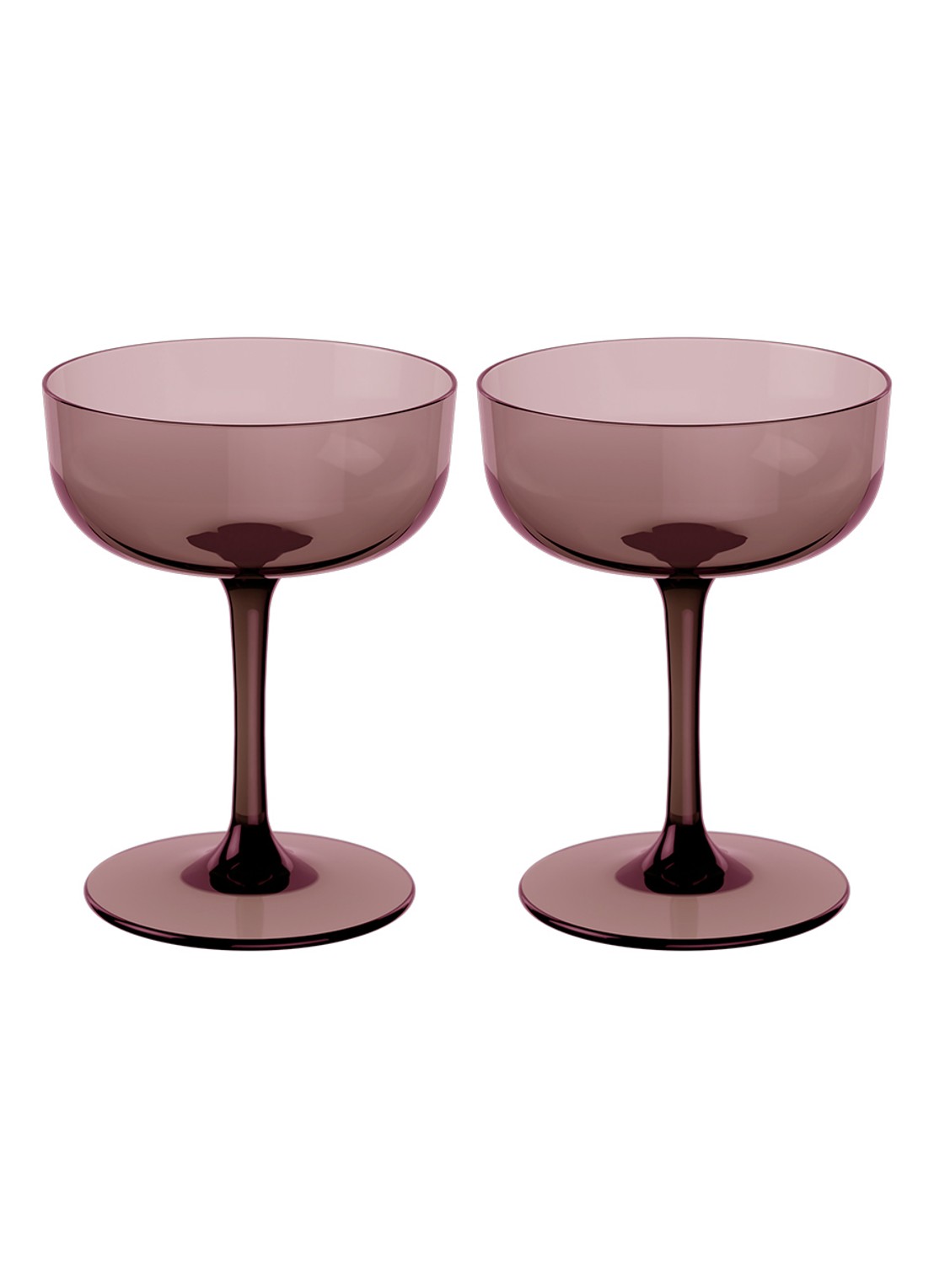 Villeroy & Boch Like champagne glazen set van 2  - voorkant 2 aubergine