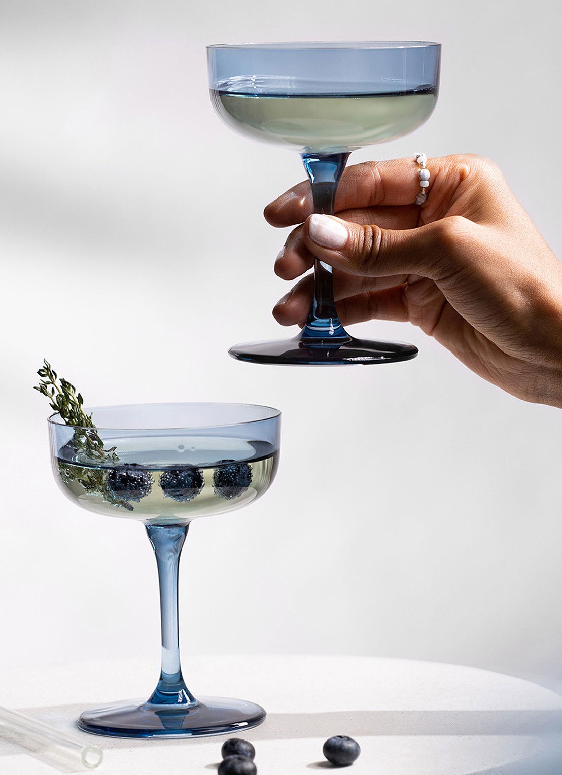 Villeroy & Boch Like champagne glazen set van 2  - voorkant 3 lichtblauw