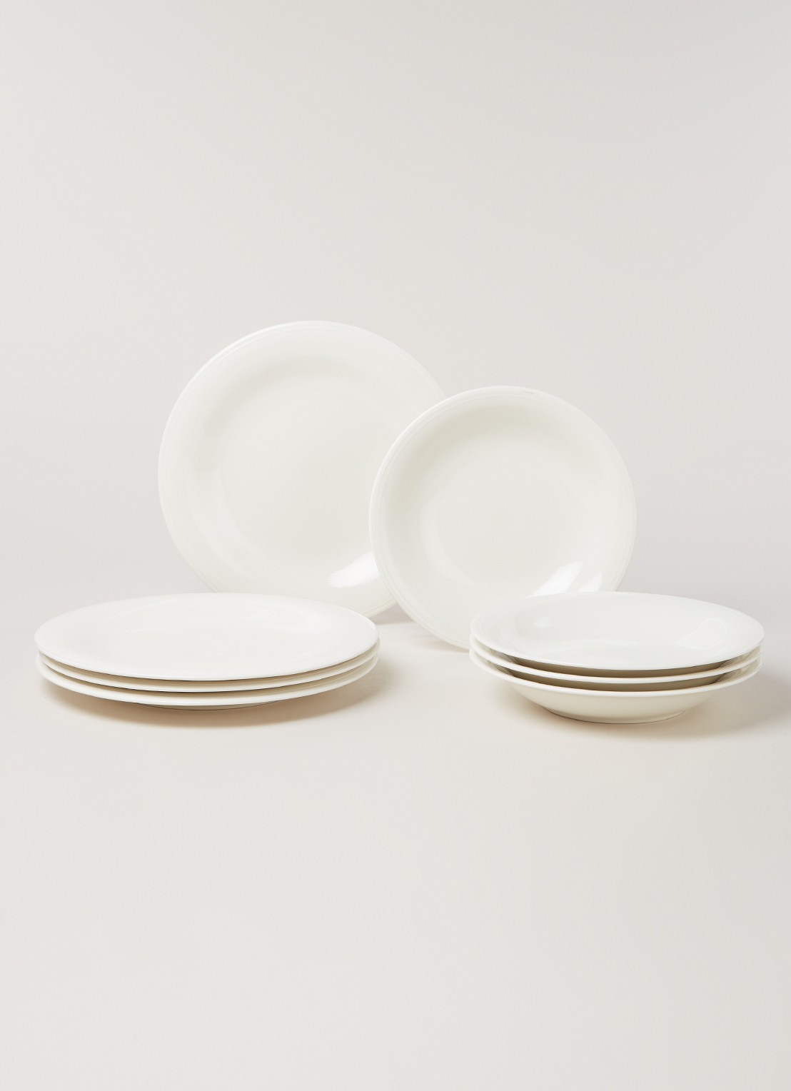 Villeroy & Boch Like Color Loop dinerbord 8-delig - voorkant 2 gebroken wit