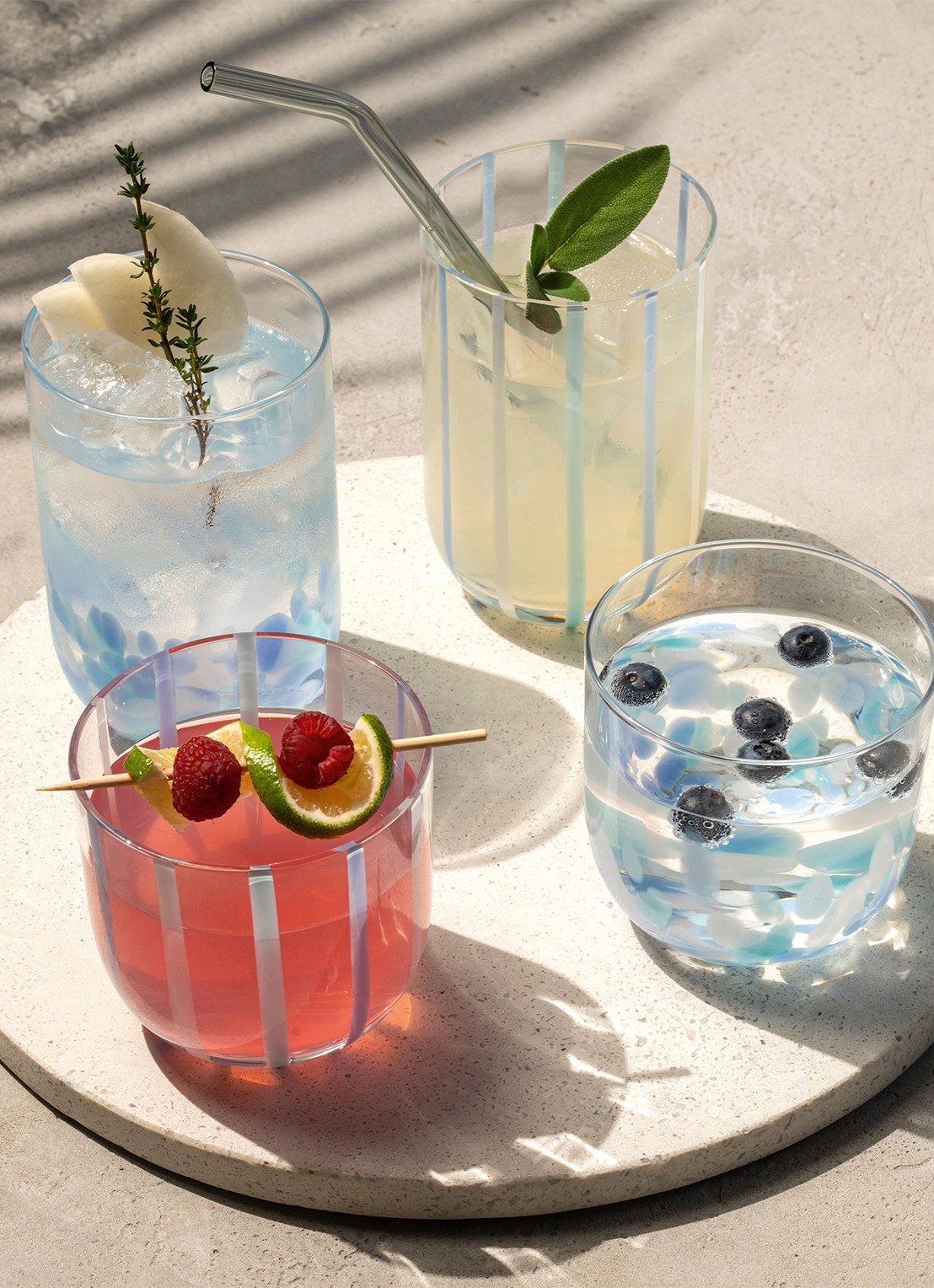Villeroy & Boch Like Confetti longdrinkglas set van 2 - achterkant 3 aquablauw