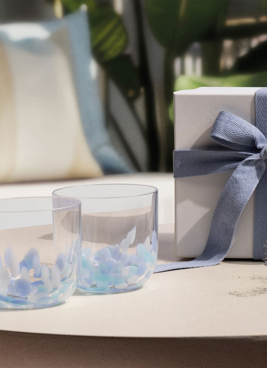 Villeroy & Boch Like Confetti waterglas set van 2 - voorkant 2 aquablauw
