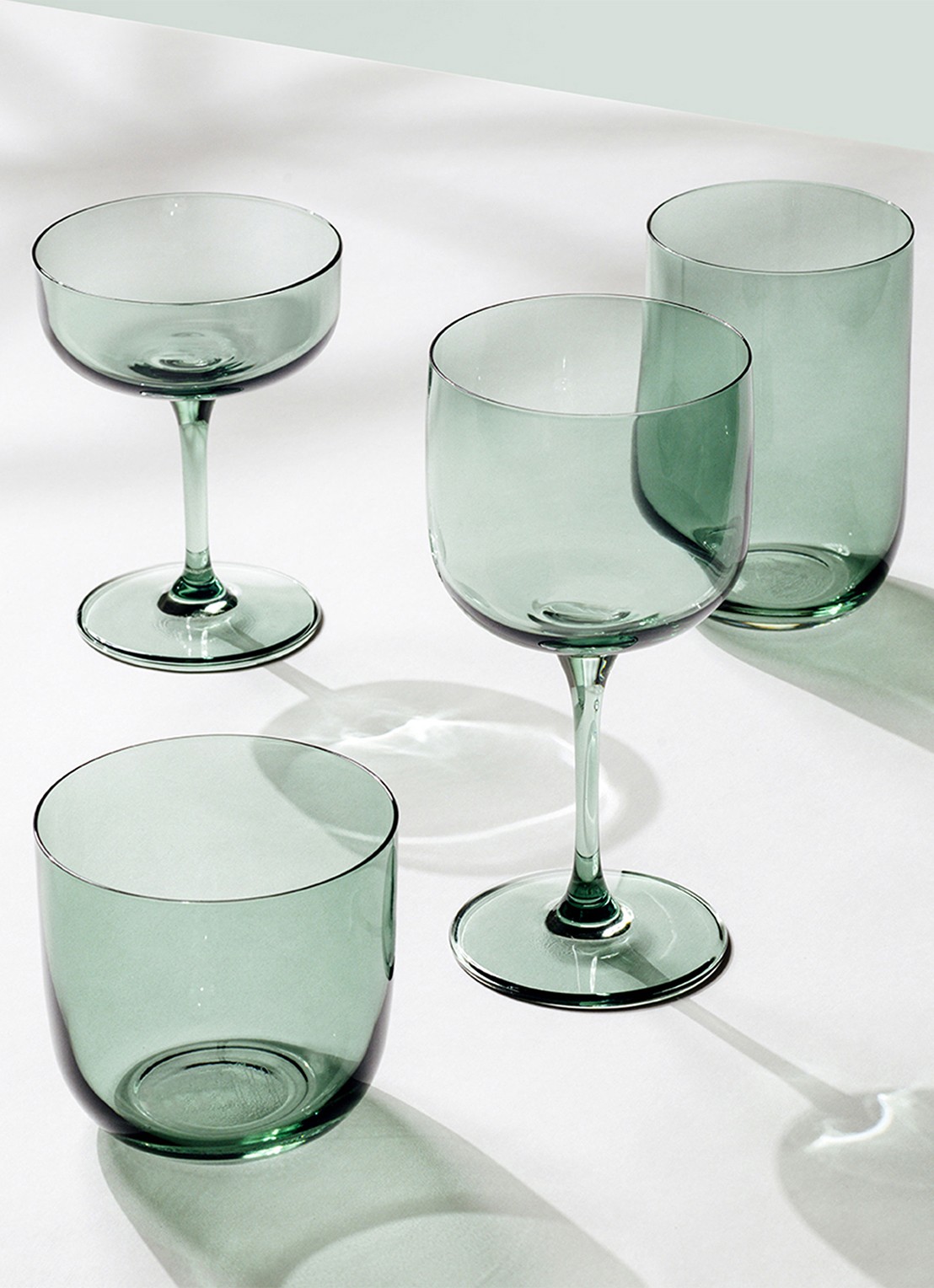 Villeroy & Boch Like drinkglas 38,5 cl set van 2  - achterkant 3 legergroen