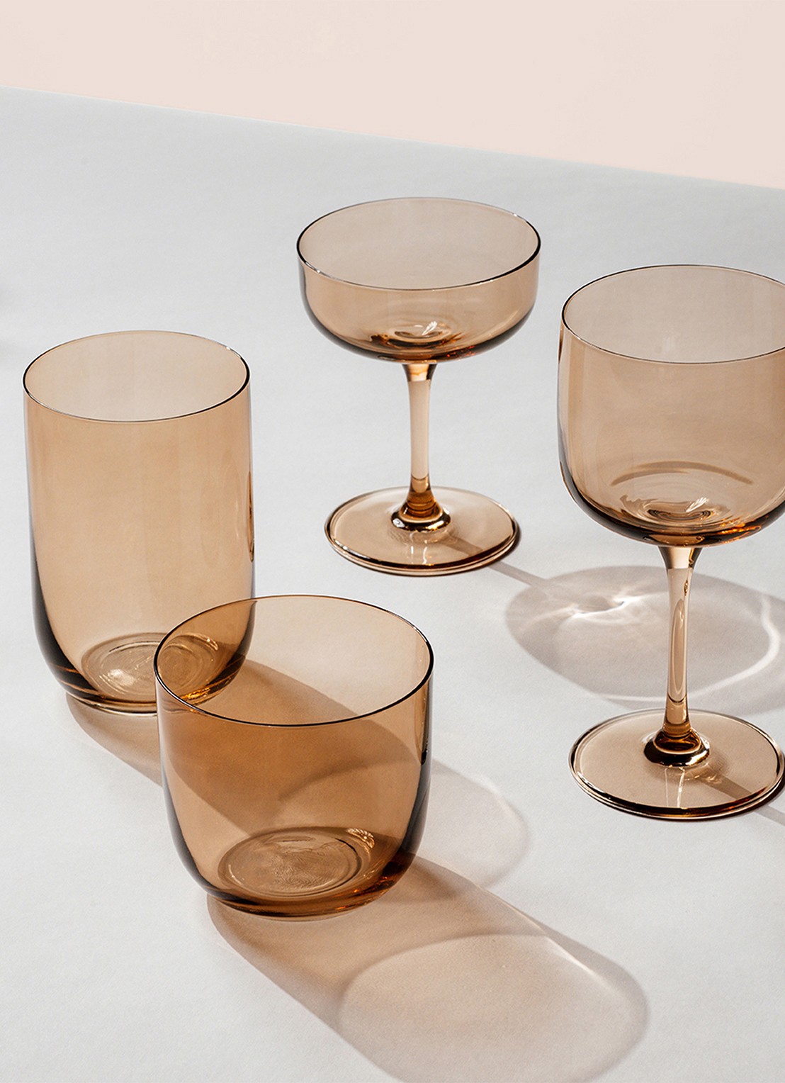 Villeroy & Boch Like drinkglas 38,5 cl set van 2  - achterkant oranjebruin