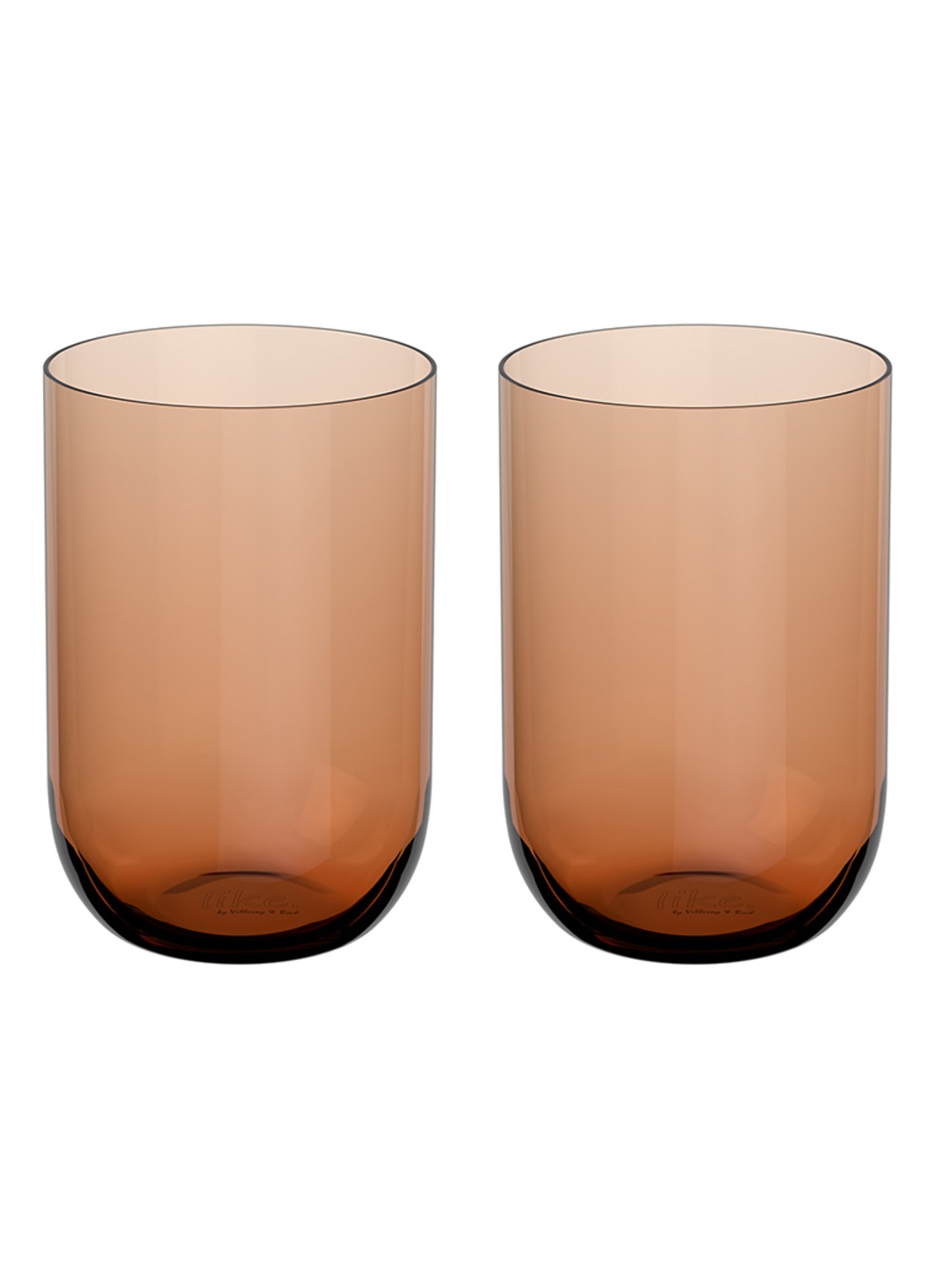Villeroy & Boch Like drinkglas 38,5 cl set van 2  - voorkant 3 oranjebruin