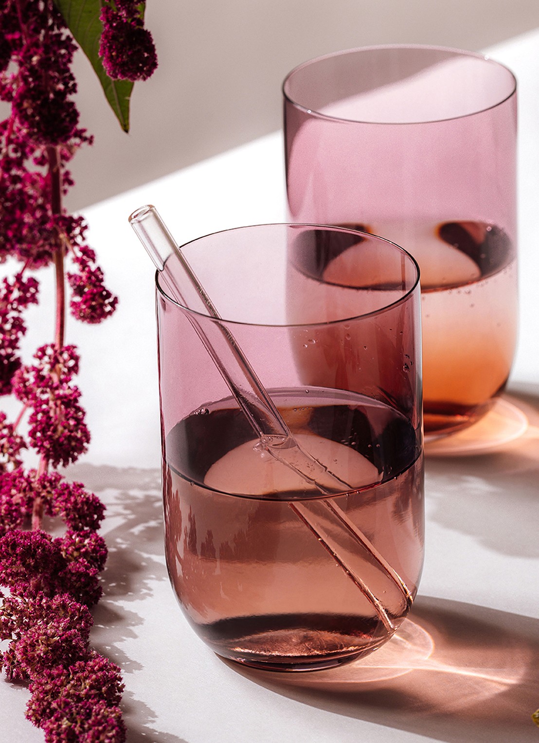 Villeroy & Boch Like drinkglas 45 cl set van 2  - voorkant 4 aubergine