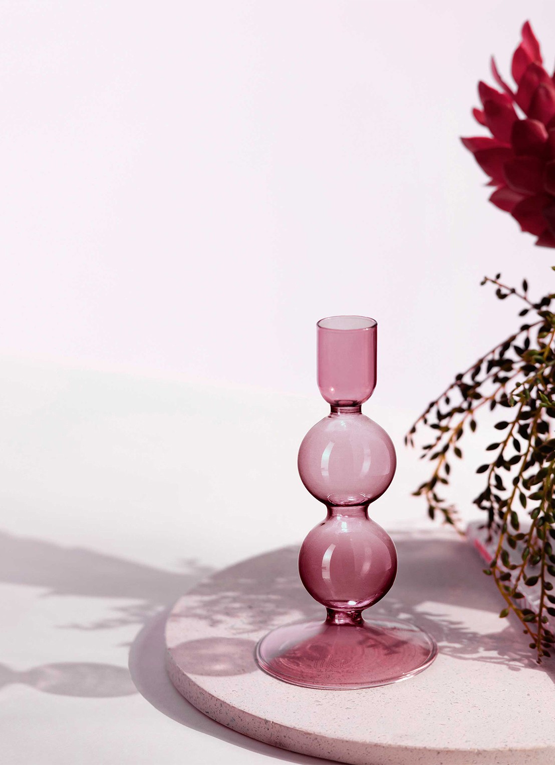 Villeroy & Boch Like Home kandelaar 13,5 cm - voorkant 2 roze