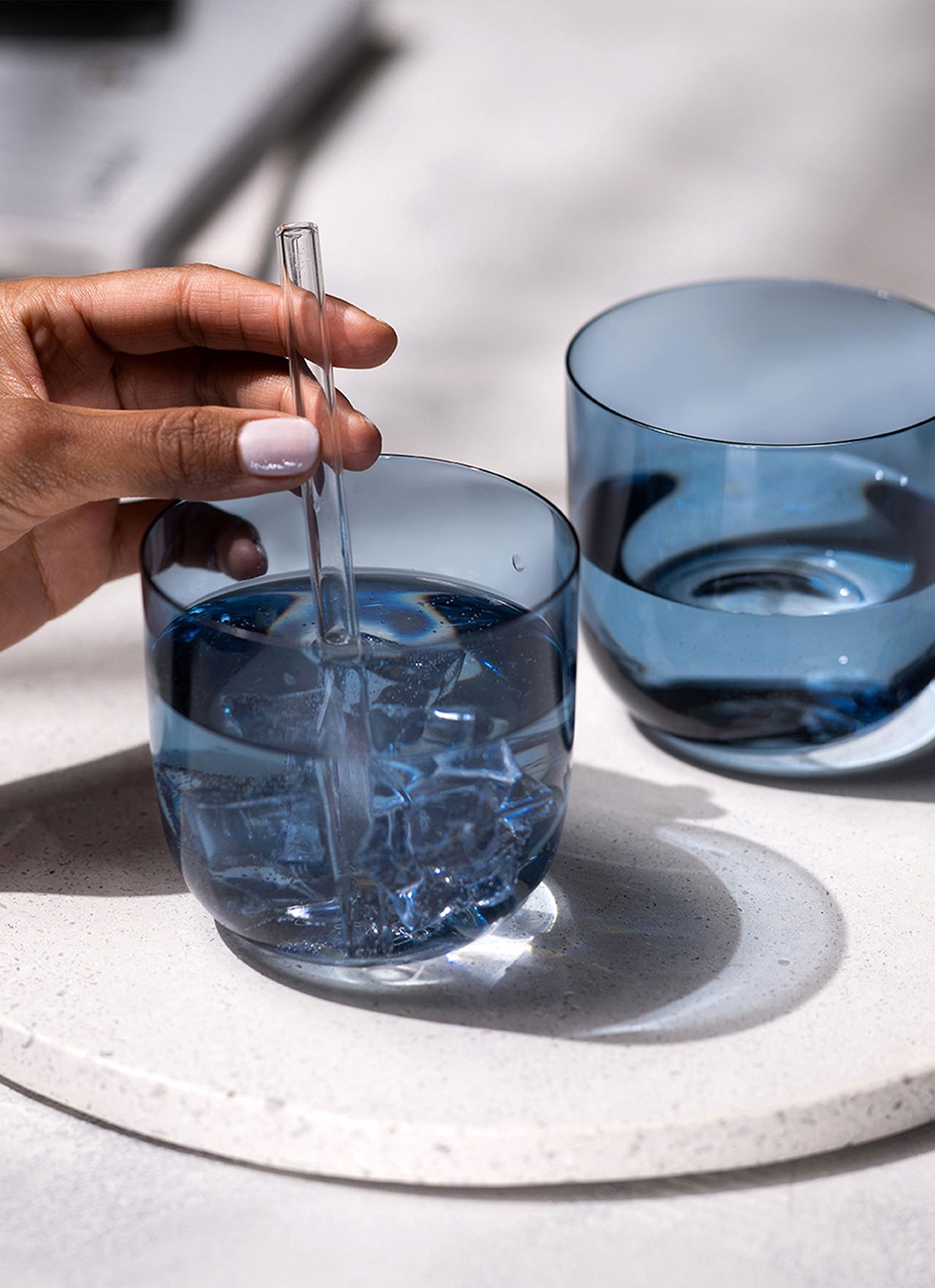 Villeroy & Boch Like Ice waterglas set van 2 - voorkant 2 blauw