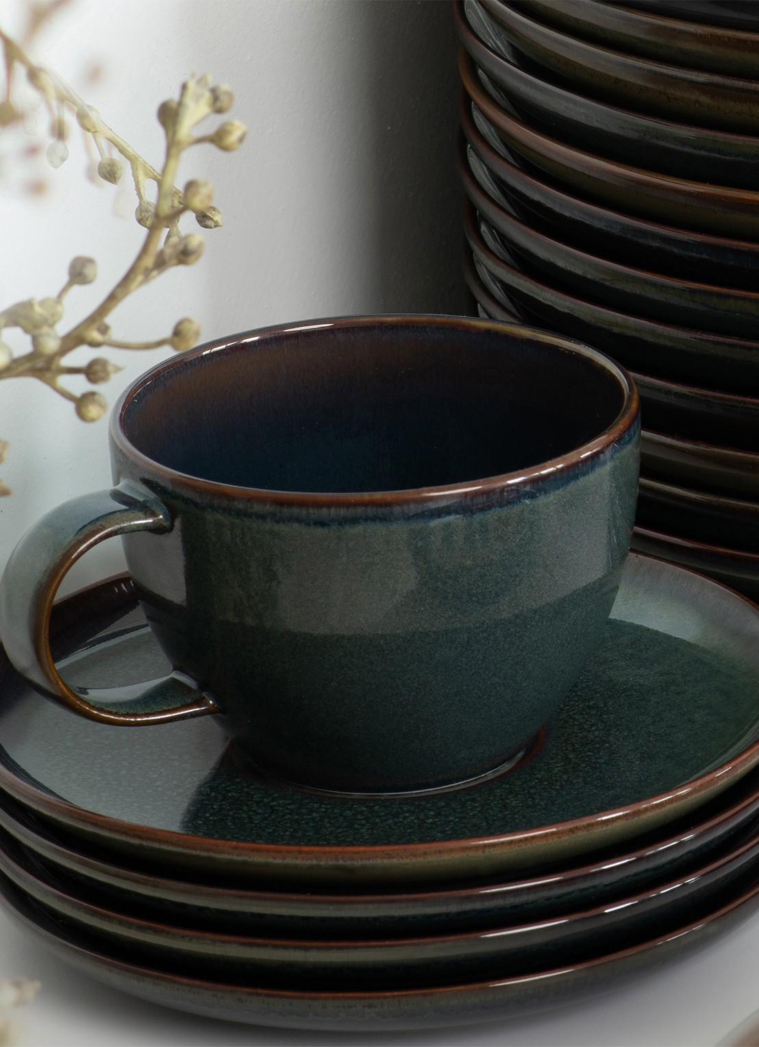 Villeroy & Boch Like kopje 25 cl - detail bronsgroen