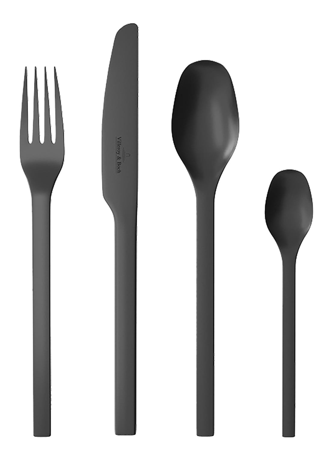 Villeroy & Boch Manufacture Rock bestekset 16-delig - voorkant 2 zwart