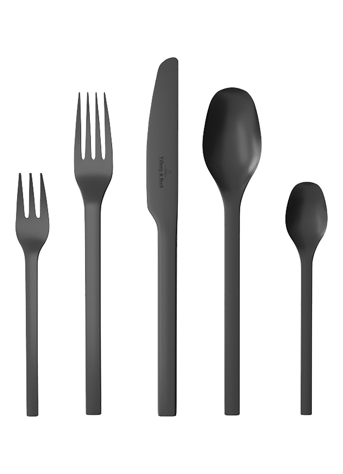 Villeroy & Boch Manufacture Rock bestekset 20-delig - voorkant zwart