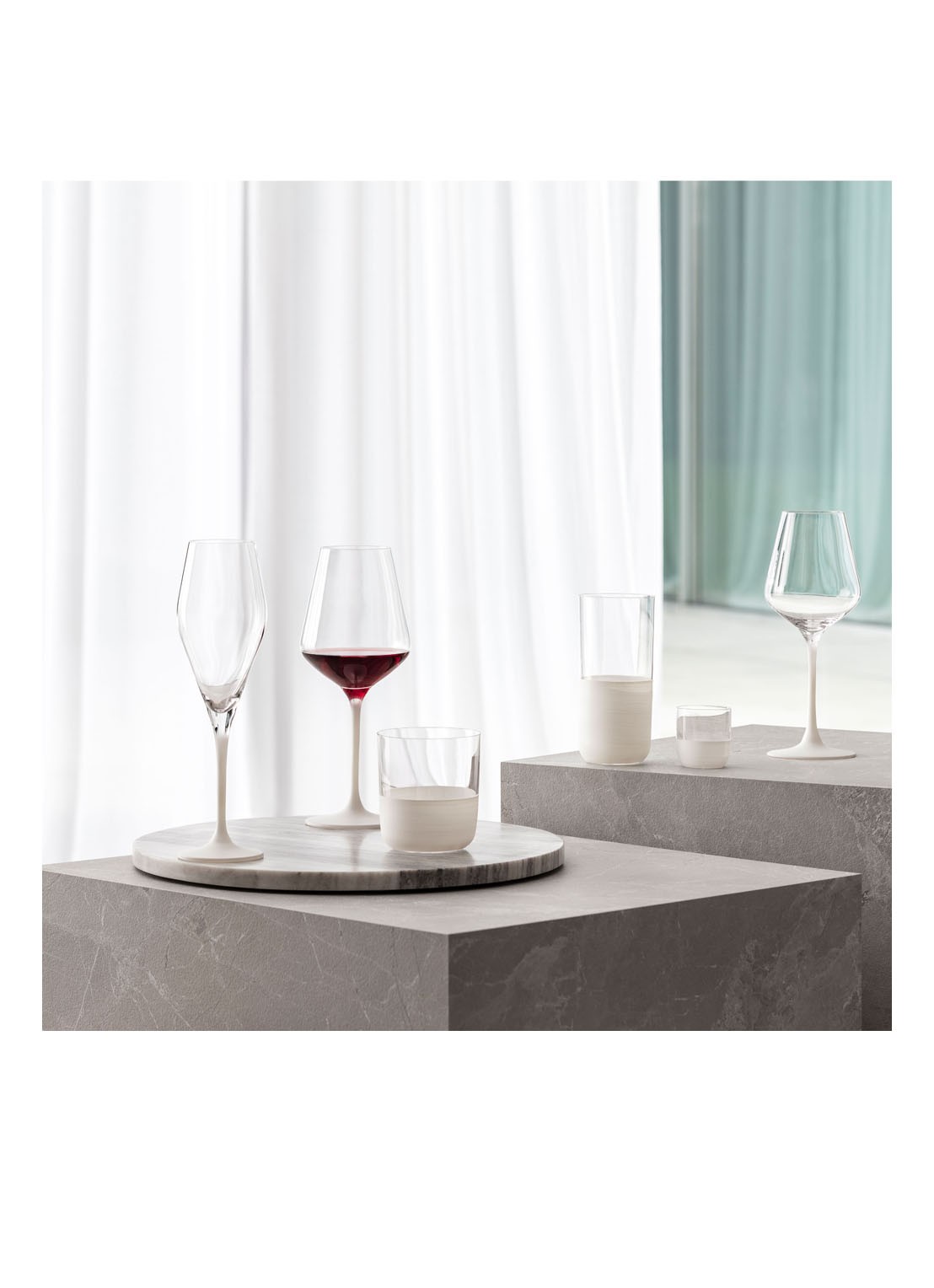 Villeroy & Boch Manufacture Rock blanc borrelglas set van 4 - voorkant 3 transparant