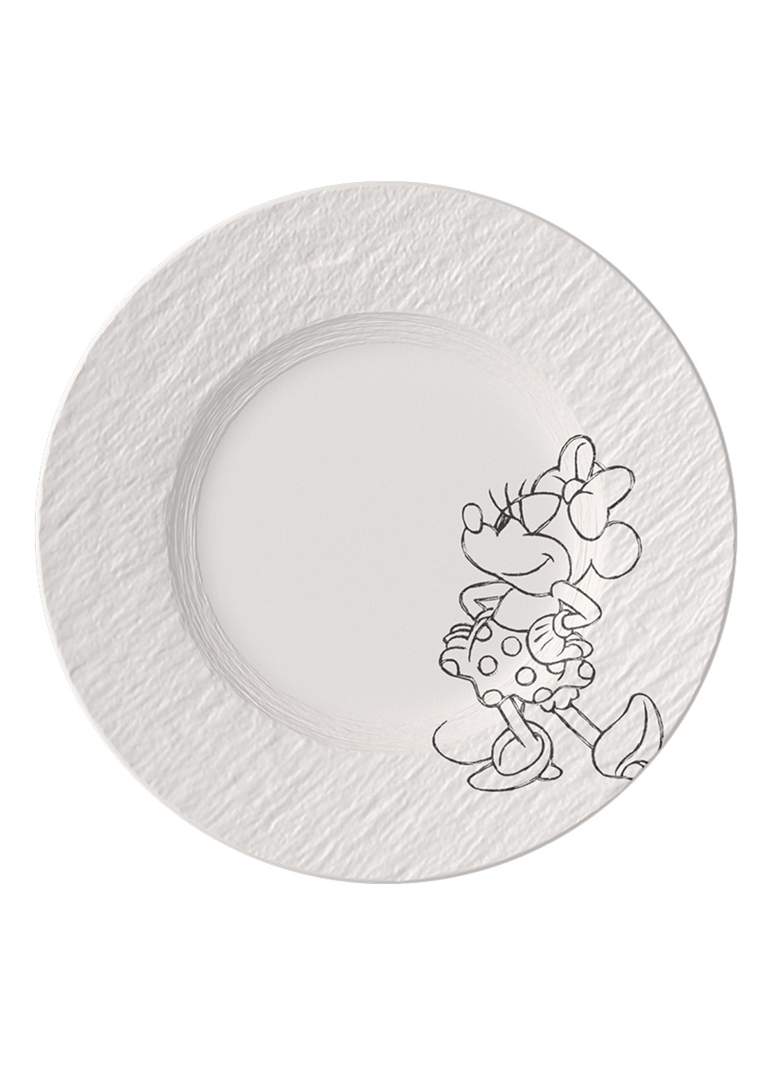 Villeroy & Boch Manufacture Rock blanc - Mickey Mouse ontbijt-/gebaksbordje 22 cm - voorkant 2 wit