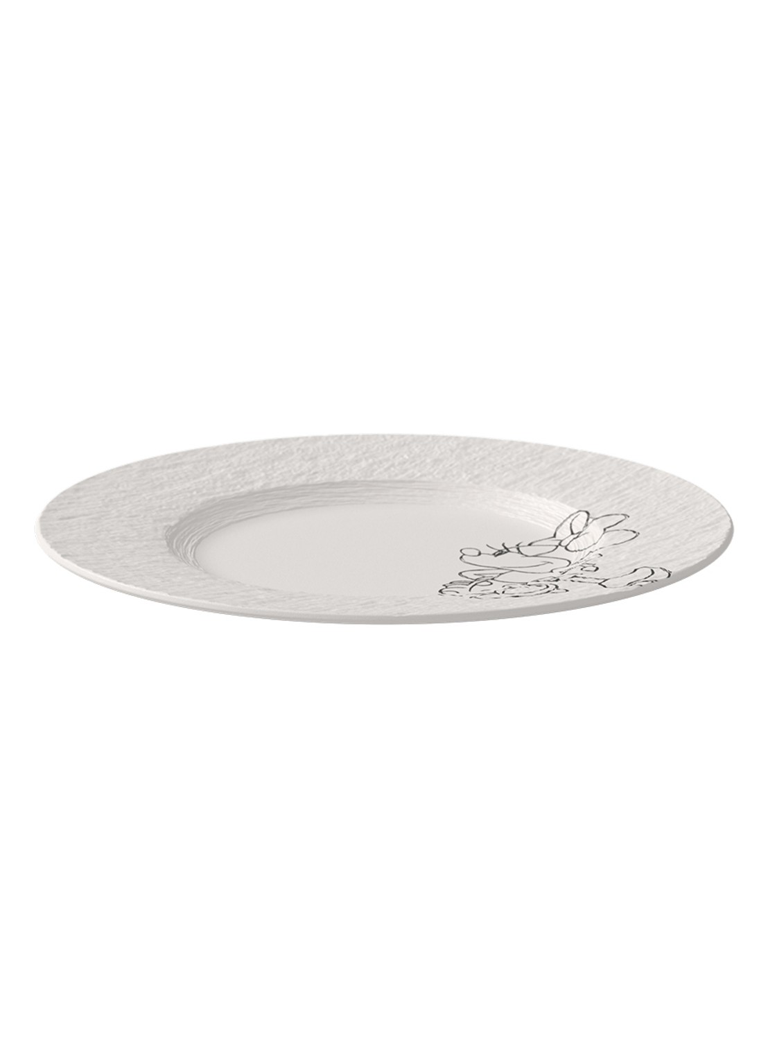 Villeroy & Boch Manufacture Rock blanc - Mickey Mouse ontbijt-/gebaksbordje 22 cm - voorkant 3 wit