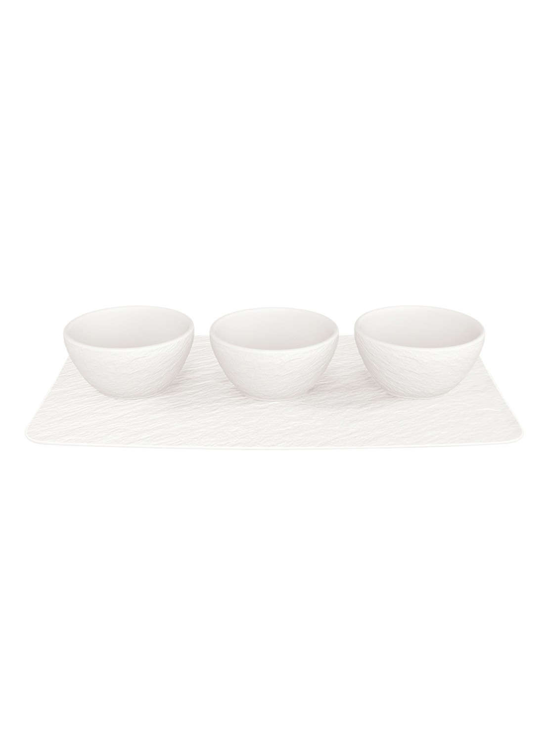 Villeroy & Boch Manufacture Rock Blanc serveerschaal 4-delig - voorkant gebroken wit