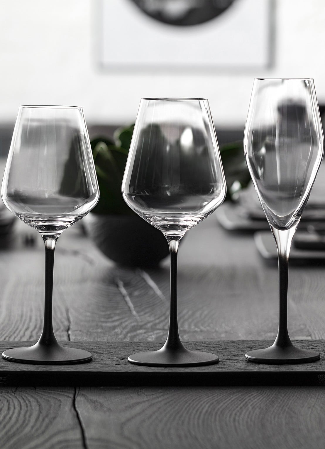 Villeroy & Boch Manufacture Rock champagneglas 26 cl set van 4 - voorkant 3 zwart