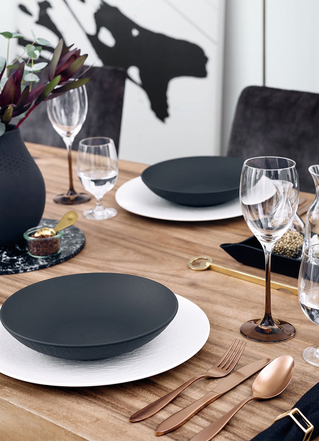 Villeroy & Boch Manufacture Rock dinerbord 23,5 cm - achterkant zwart