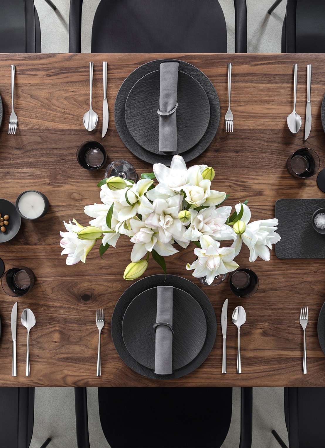 Villeroy & Boch Manufacture Rock dinerbord 25 cm - detail donkergrijs