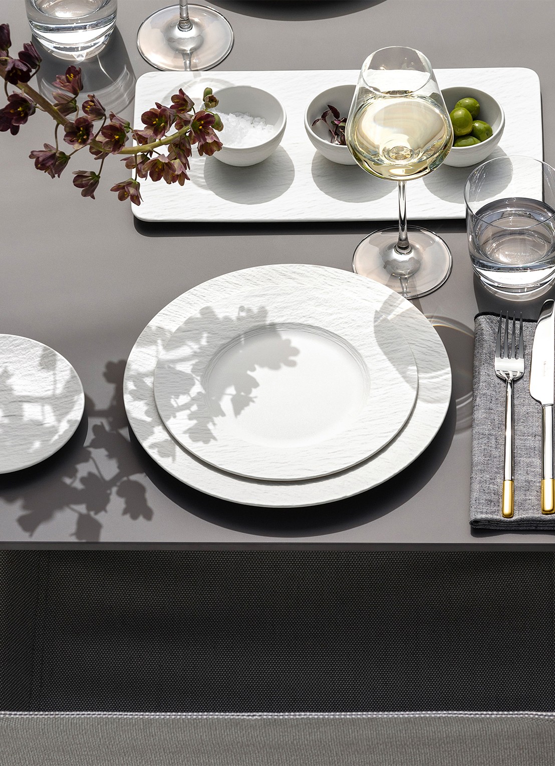 Villeroy & Boch Manufacture Rock dinerbord 27 cm - detail 5 gebroken wit