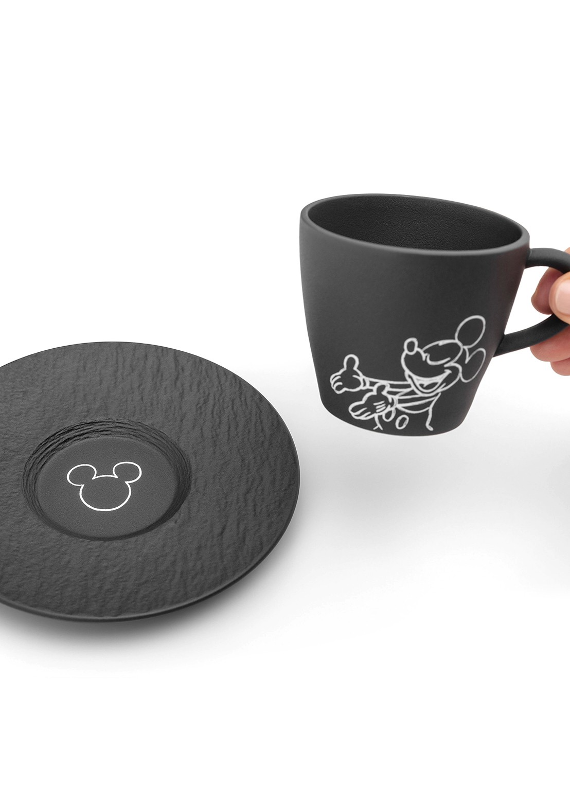 Villeroy & Boch Manufacture Rock - Mickey Mouse koffiekopje - detail 3 zwart