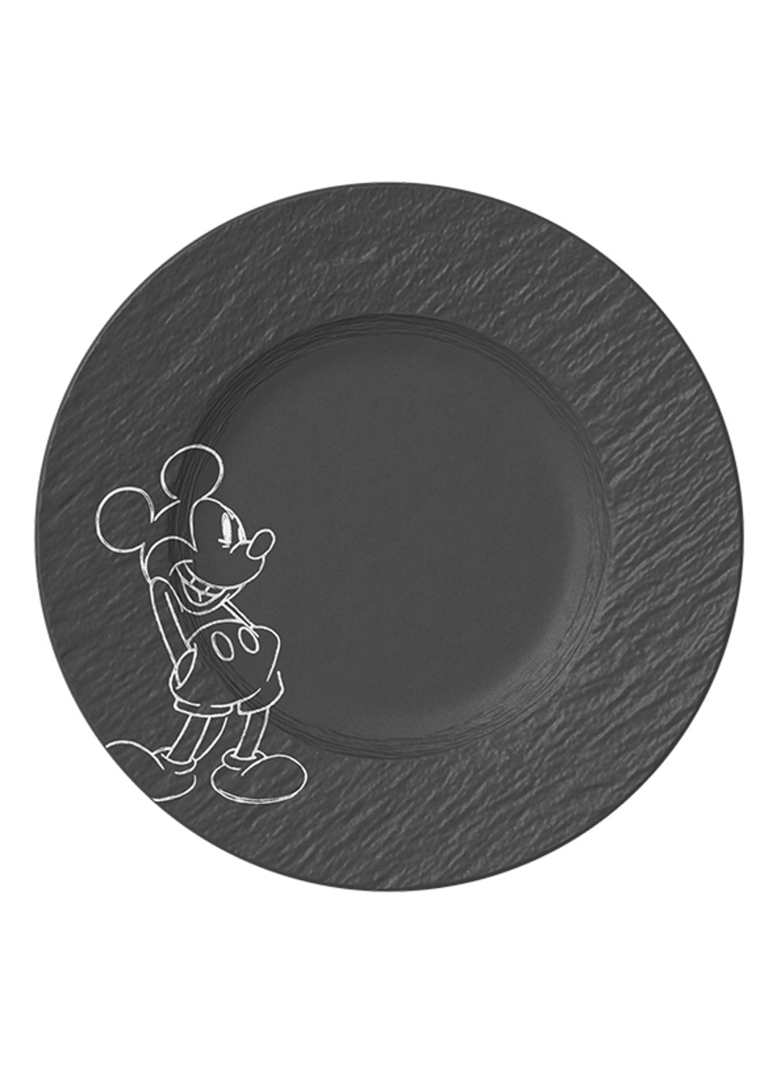 Villeroy & Boch Manufacture Rock - Mickey Mouse ontbijt-/gebaksbordje 22 cm - voorkant 2 zwart