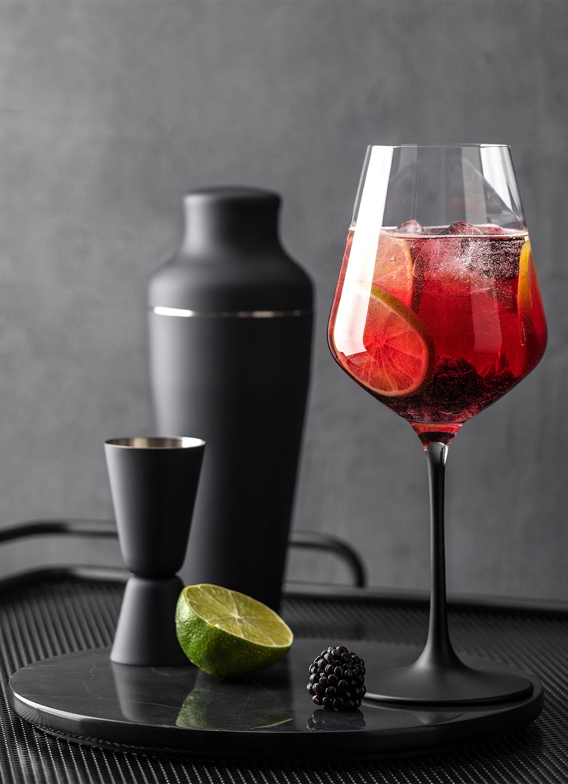 Villeroy & Boch Manufacture Rock rode wijnglas 47 cl set van 4  - achterkant 5 zwart