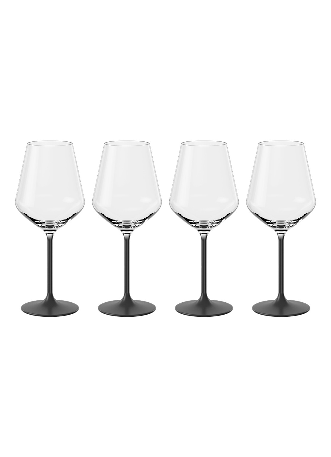 Villeroy & Boch Manufacture Rock rode wijnglas 47 cl set van 4  - voorkant zwart
