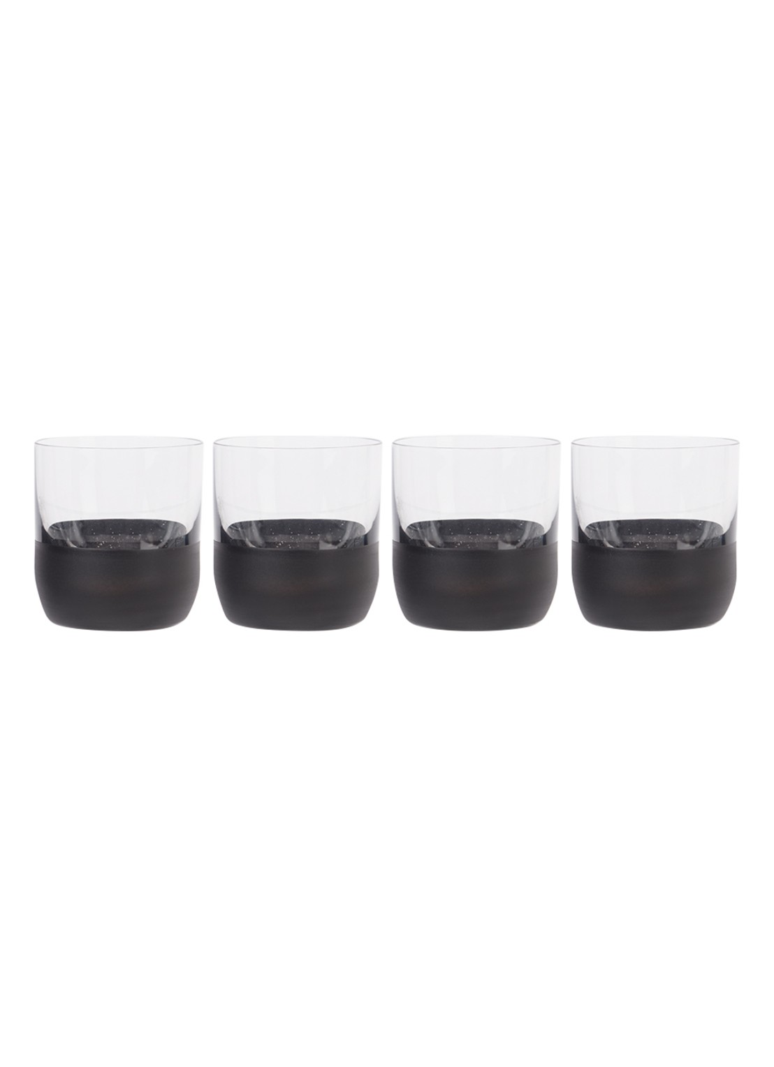 Villeroy & Boch Manufacture Rock shotglas 4 cl set van 4 - voorkant zwart