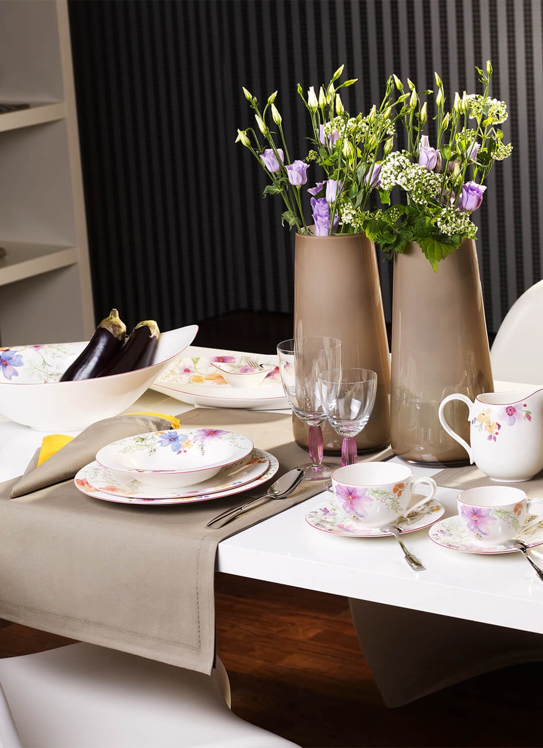 Villeroy & Boch Mariefleur diep bord 23 cm - detail 3 gebroken wit